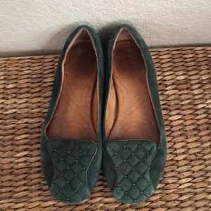 Clarks Emerald Green Suede Flats
